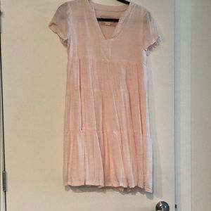 Maeve tiered pink mini dress
